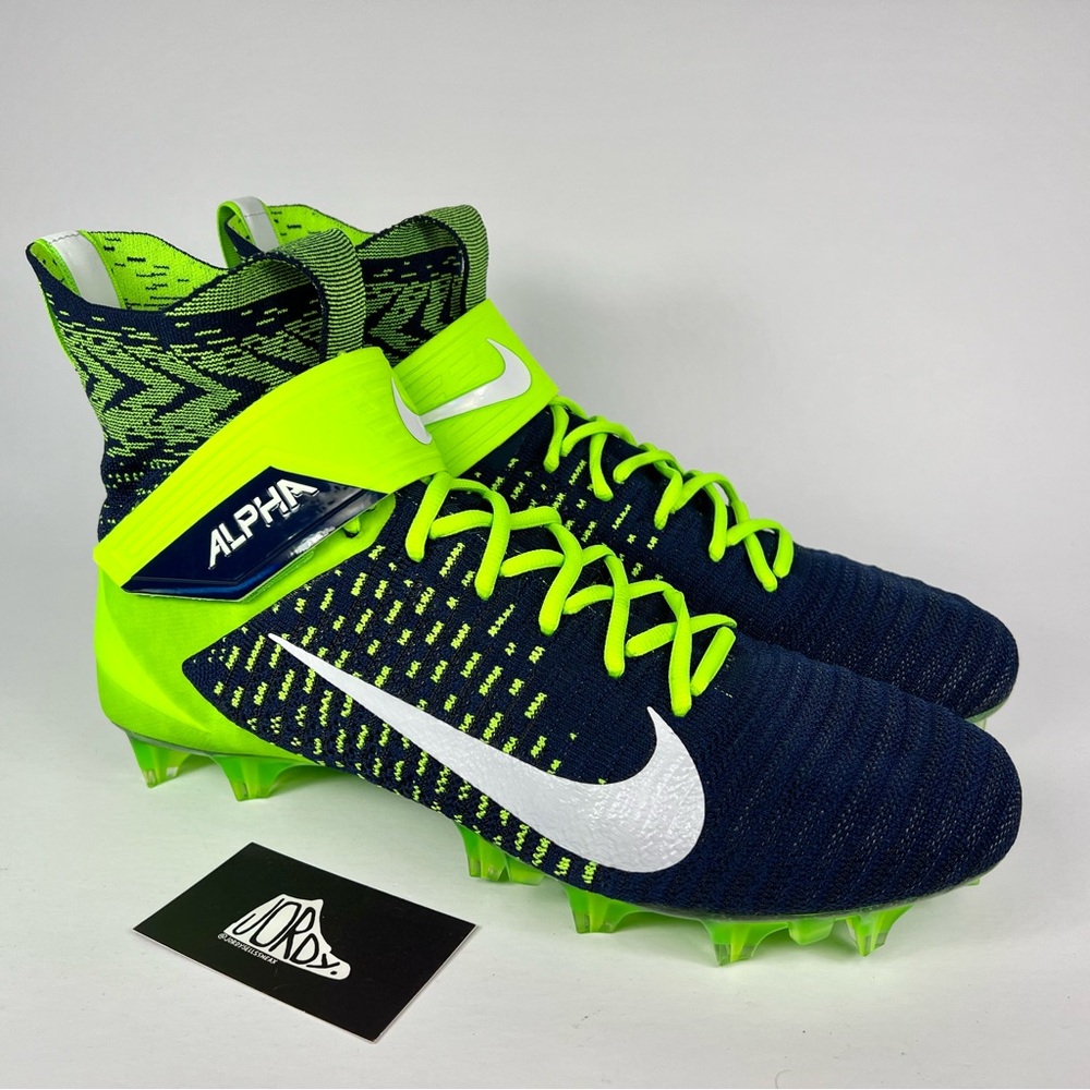Nike Alpha Menace Elite 2 Flyknit Seattle Seahawks Men’s Football Cleats